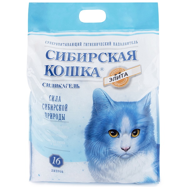 Сибирская Кошка 16л наполнитель силикагель Элита
