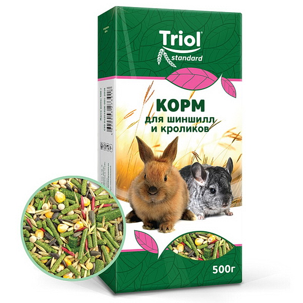 Корм Тriol Standard для шиншилл и кроликов, 500г, Triol