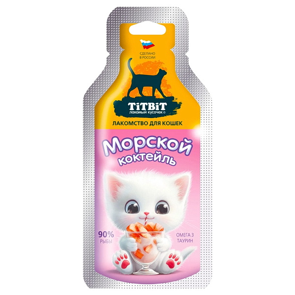 Титбит Морской коктейль лакомство д/кошек 15г