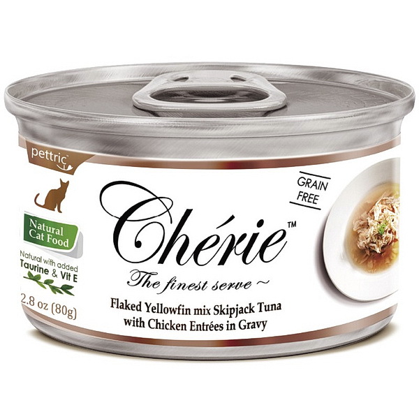 Влажный корм для кошек Петтрик Cherie тунец с курицей в подливе 80г