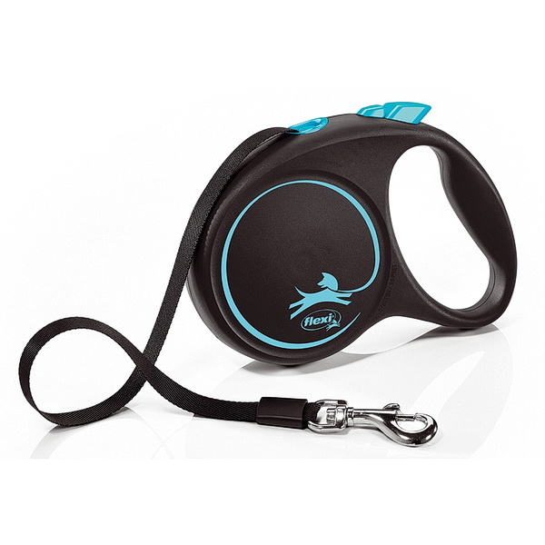 FLEXI Рулетка BLACK DESIGN M ремень 5 м до 25 кг, синий