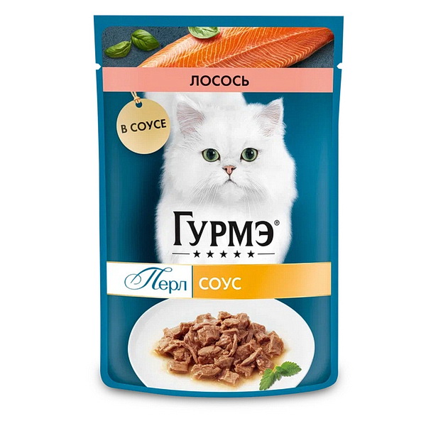 Gourmet Perle д/кошек 75г влажный корм лосось пауч